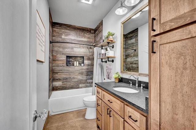 831 County St Unit 2917, Tuttle, OK 73089 - full bathroom with shower / bath combination with curtain, vanity, and tile patterned flooring