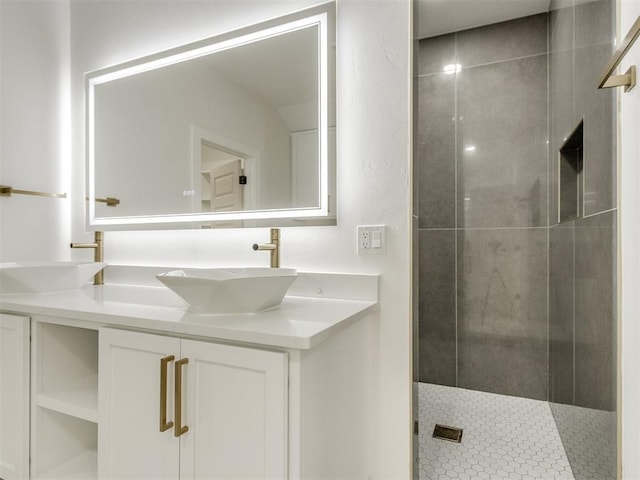 426 NW 115th St, Oklahoma City, OK 73114 - full bathroom featuring a tile shower and double vanity