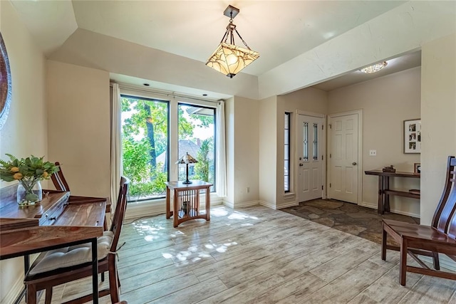 1600 Turtlecreek Rd, Edmond, OK 73013 - foyer with light wood finished floors and vaulted ceiling