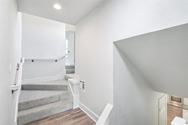 810 S Lahoma Ave, Norman, OK 73069 - stairway with wood finished floors and recessed lighting