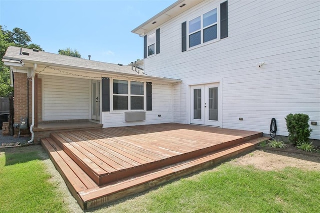 810 S Lahoma Ave, Norman, OK 73069 - wooden terrace with french doors and a lawn