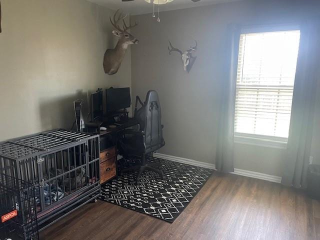 11820 SW 8th St, Yukon, OK 73099 - office space with wood finished floors and a ceiling fan