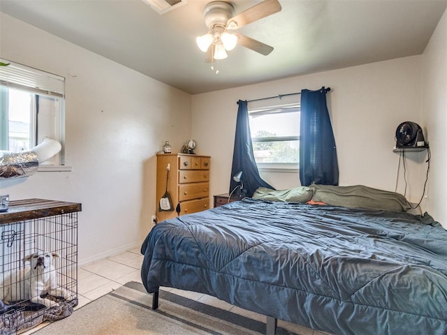 5305 S Drexel Ave, Oklahoma City, OK 73119 - bedroom with tile patterned floors and ceiling fan