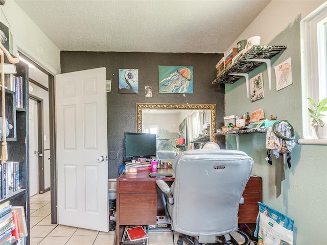 5305 S Drexel Ave, Oklahoma City, OK 73119 - office with tile patterned floors and a textured ceiling