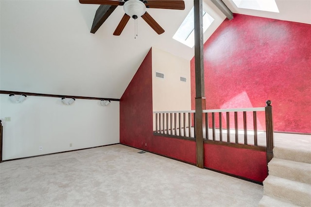 1615 Fox Hollow Rdg, Oklahoma City, OK 73131 - bonus room featuring a skylight, carpet, and ceiling fan