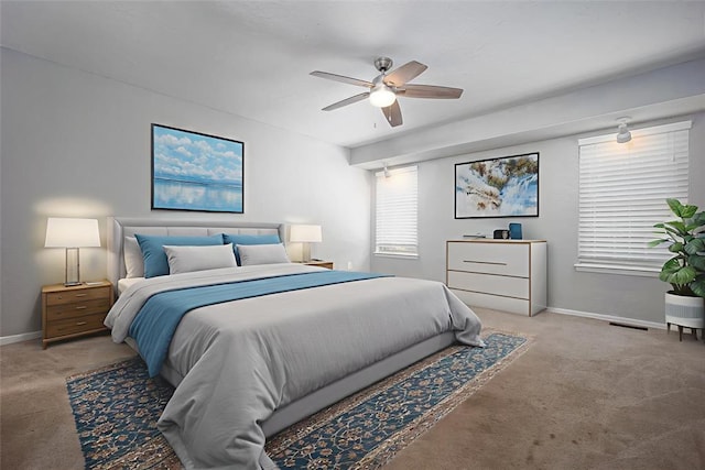 12612 Bannockburn Pl, Oklahoma City, OK 73142 - bedroom with carpet and a ceiling fan