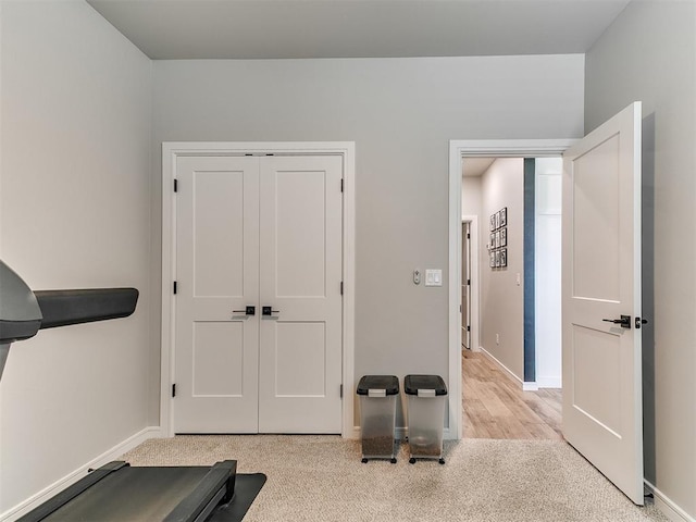 15109 Caspian Ln, Edmond, OK 73013 - workout room with carpet flooring and baseboards