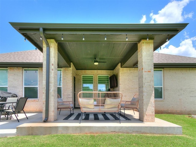 15109 Caspian Ln, Edmond, OK 73013 - view of patio / terrace featuring ceiling fan