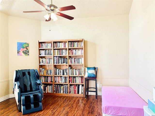 1004 Reginald Dr, Norman, OK 73072 - sitting room with wood finished floors and a ceiling fan