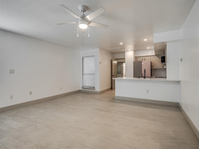 11550 N May Ave Unit 108, Oklahoma City, OK 73120 - unfurnished living room with recessed lighting and ceiling fan