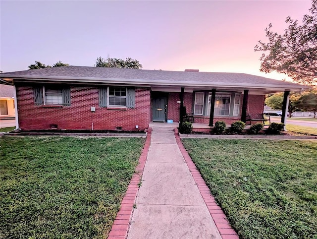 2436 NW 43rd Cir, Oklahoma City, OK 73112 - single story home featuring brick siding, a lawn, and crawl space