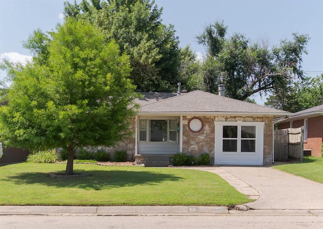 2204 Churchill Pl, Oklahoma City, OK 73120 - view of front of property featuring stone siding and roof with shingles