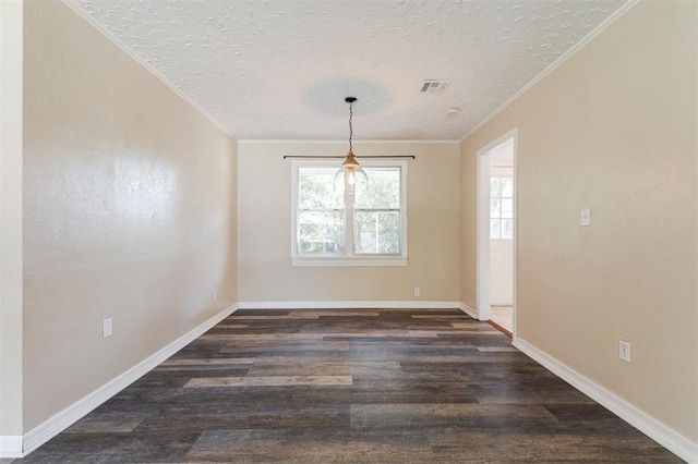 2204 Churchill Pl, Oklahoma City, OK 73120 - unfurnished dining area featuring wood finished floors, ornamental molding, and a textured ceiling