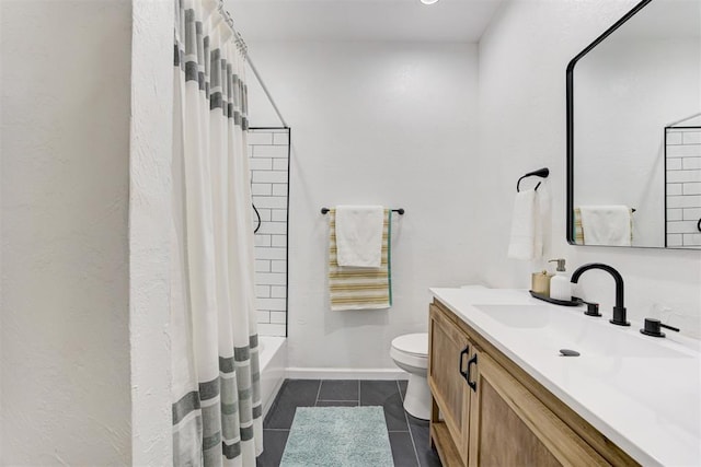 825 Elm Ave, Yukon, OK 73099 - full bath with vanity, tile patterned floors, and shower / bath combo