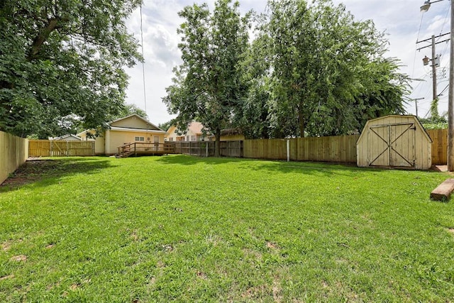 825 Elm Ave, Yukon, OK 73099 - fenced backyard with a storage shed