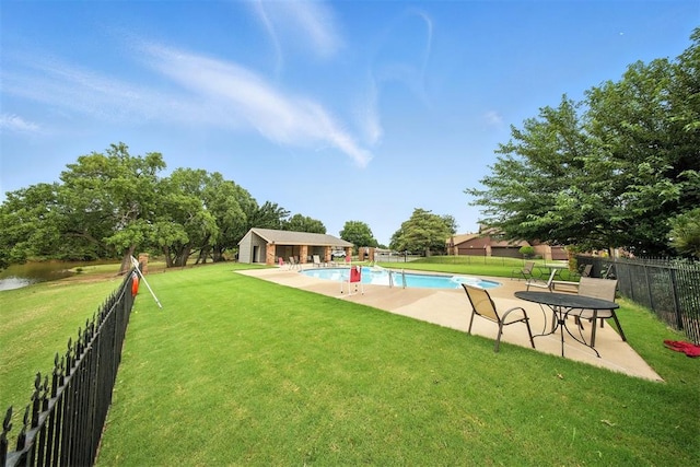 4713 N Cypress Ct, Oklahoma City, OK 73162 - view of pool featuring a fenced backyard and a patio