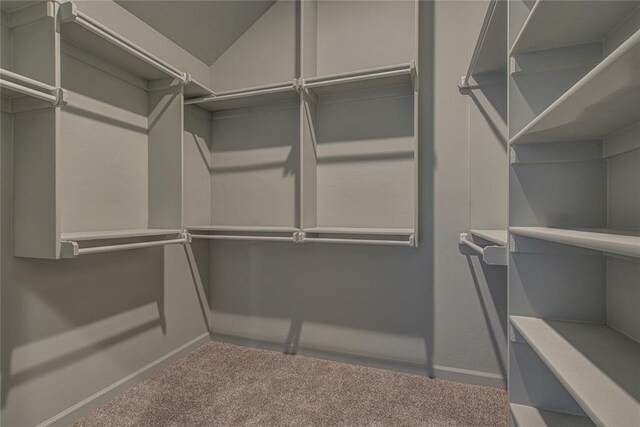 3800 Palmetto Trl, Oklahoma City, OK 73179 - walk in closet featuring carpet flooring and vaulted ceiling