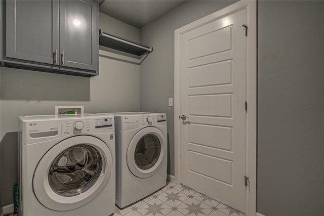3800 Palmetto Trl, Oklahoma City, OK 73179 - laundry area with cabinet space and separate washer and dryer
