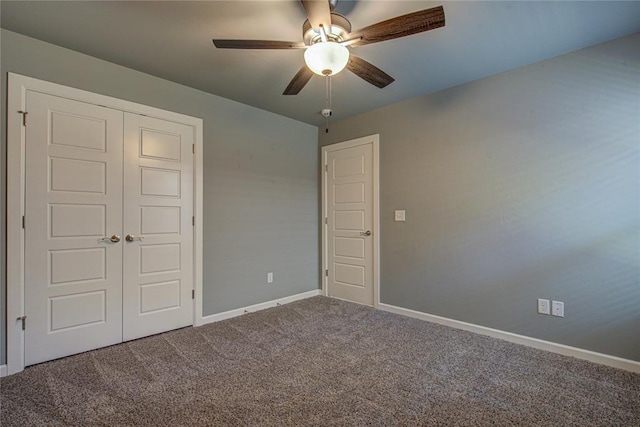 3800 Palmetto Trl, Oklahoma City, OK 73179 - unfurnished bedroom with carpet, a closet, and a ceiling fan