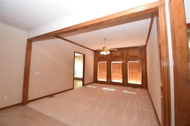 12608 Redstone Ct, Oklahoma City, OK 73142 - empty room featuring a ceiling fan and baseboards