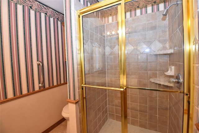 12608 Redstone Ct, Oklahoma City, OK 73142 - bathroom with toilet and a shower stall