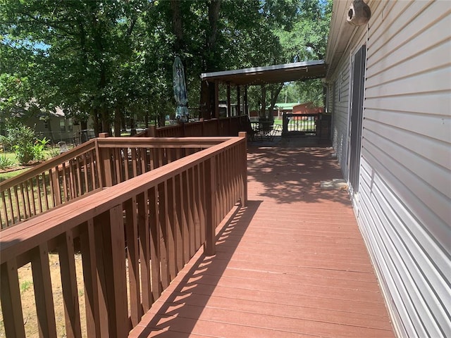 128 N Buffalo St, Canadian, OK 74425 - view of wooden terrace