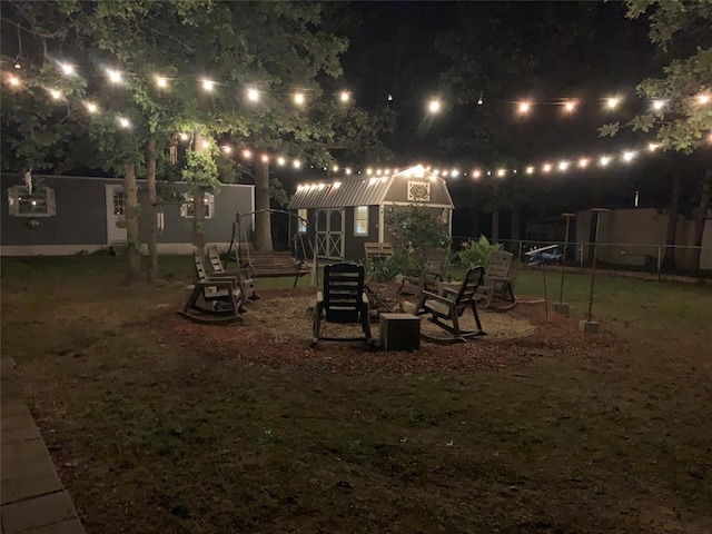 128 N Buffalo St, Canadian, OK 74425 - view of yard at twilight