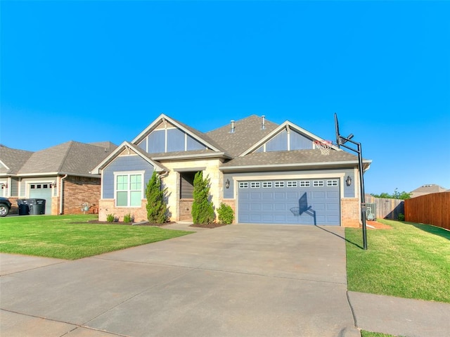 1417 Atalon Dr, Moore, OK 73160 - view of front of home featuring driveway, brick siding, a garage, and a shingled roof