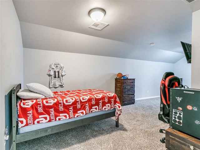 1417 Atalon Dr, Moore, OK 73160 - bedroom featuring carpet and vaulted ceiling