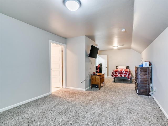 1417 Atalon Dr, Moore, OK 73160 - bedroom featuring carpet flooring and lofted ceiling