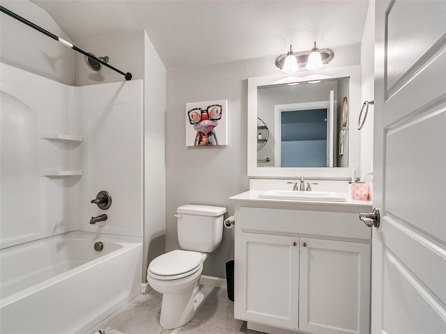 1417 Atalon Dr, Moore, OK 73160 - bathroom featuring shower / bath combination, vanity, and tile patterned floors