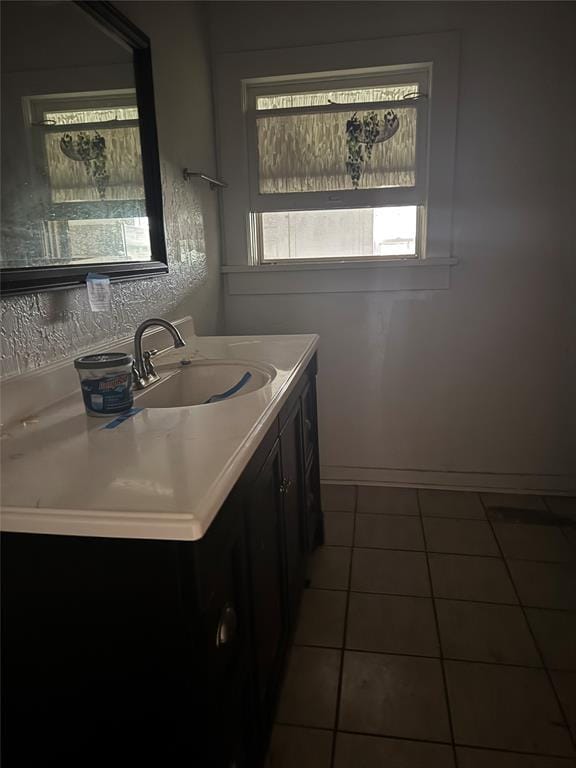 201 S Oak St, Pauls Valley, OK 73075 - bathroom with tile patterned floors and vanity