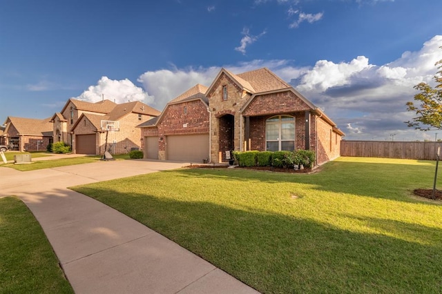 3101 Firewheel Rd, Edmond, OK 73013 - view of front facade with brick siding, concrete driveway, and a garage