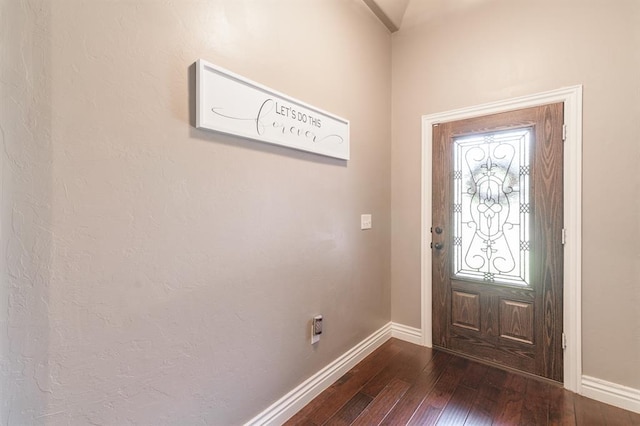 3101 Firewheel Rd, Edmond, OK 73013 - entryway featuring baseboards and dark wood-style floors