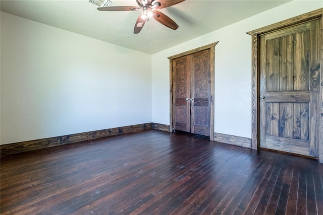 22807 E 1070th Rd, Clinton, OK 73601 - spare room featuring a ceiling fan and wood-type flooring