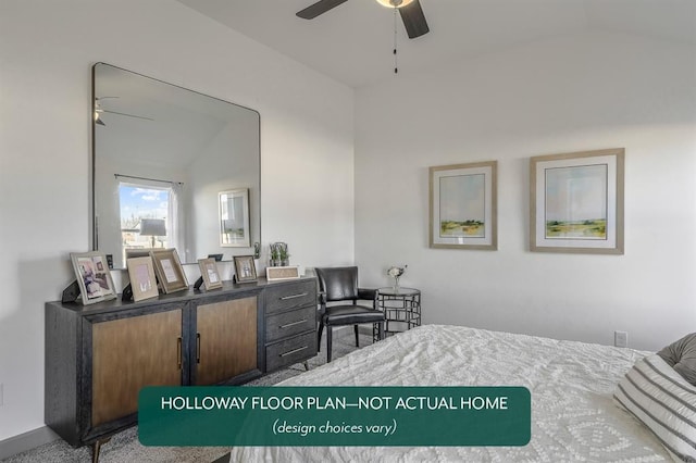 12825 NW 4th St, Yukon, OK 73099 - bedroom featuring lofted ceiling and carpet floors