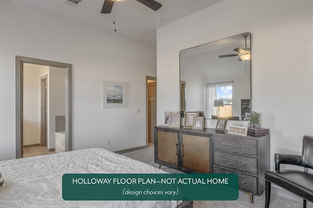 12825 NW 4th St, Yukon, OK 73099 - bedroom with lofted ceiling and baseboards