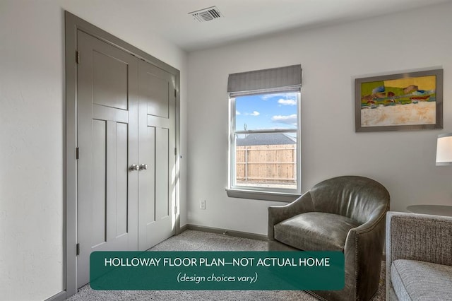 12825 NW 4th St, Yukon, OK 73099 - living area featuring carpet and baseboards