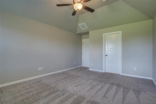 9120 NW 123rd St, Yukon, OK 73099 - carpeted empty room with ceiling fan and lofted ceiling