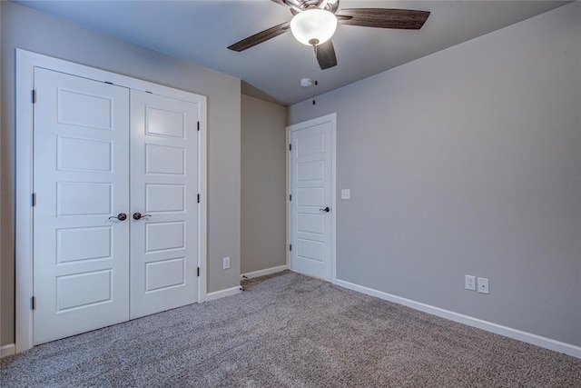 9120 NW 123rd St, Yukon, OK 73099 - unfurnished bedroom with carpet, a closet, and ceiling fan