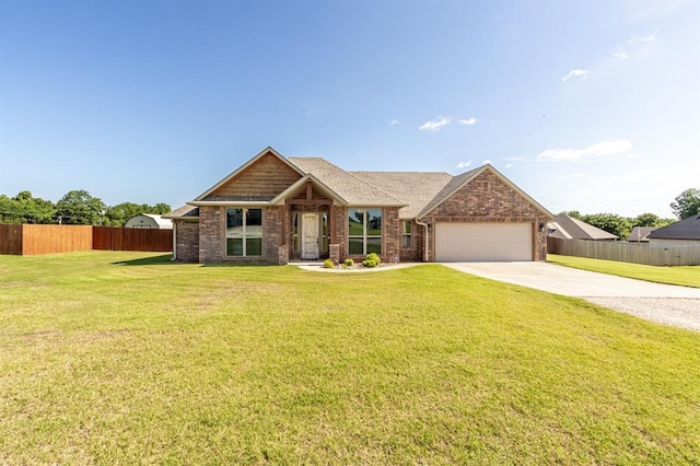 25043 Doecreek Trl, Purcell, OK 73080 - craftsman-style home with a garage, driveway, and brick siding