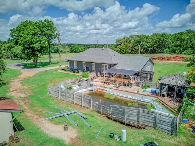 4255 SE 120th Ave, Norman, OK 73026 - rear view of house featuring a gazebo