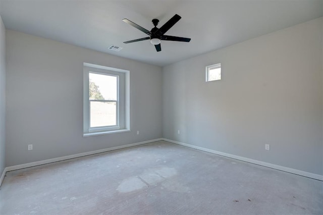 13337 SE 95th St, Oklahoma City, OK 73165 - unfurnished room with unfinished concrete flooring and ceiling fan