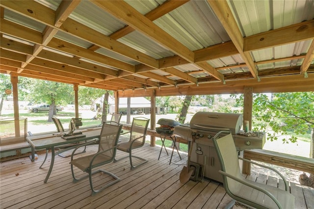 1404 Oak Dr, Edmond, OK 73034 - wooden deck with area for grilling
