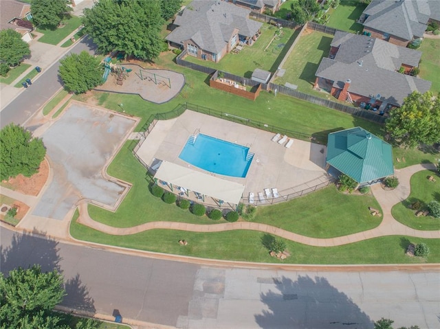 201 NW 160th Ter, Edmond, OK 73013 - aerial view of property's location featuring a pool area