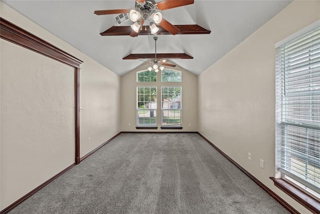 4705 Stag Horn Dr, Yukon, OK 73099 - carpeted spare room with a ceiling fan and lofted ceiling