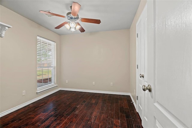 4705 Stag Horn Dr, Yukon, OK 73099 - empty room with hardwood / wood-style flooring and a ceiling fan