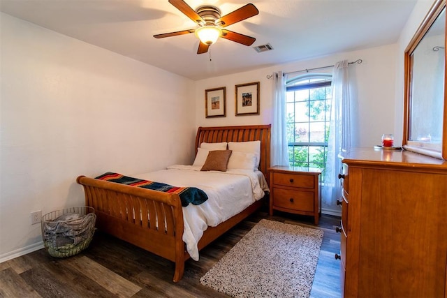 10517 SE 49th St, Oklahoma City, OK 73150 - bedroom with wood finished floors and ceiling fan