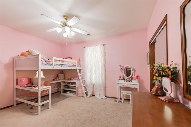2704 Jills Trl, Edmond, OK 73012 - bedroom featuring carpet, an office area, and ceiling fan