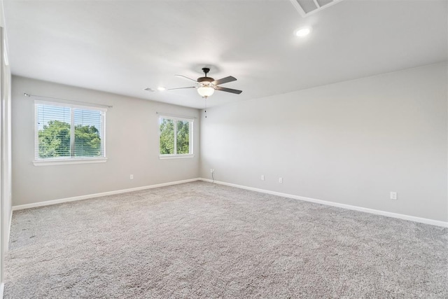 12904 SW 8th St, Yukon, OK 73099 - carpeted spare room featuring a ceiling fan and recessed lighting